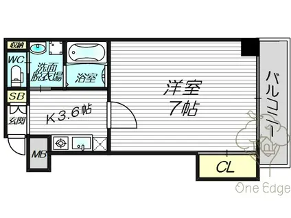 テラスレジデンス梅田東(1K/6階)の間取り写真