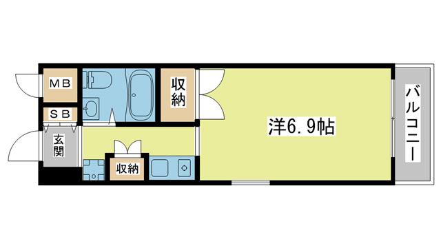 エミネンス北町(ワンルーム/3階)の間取り写真