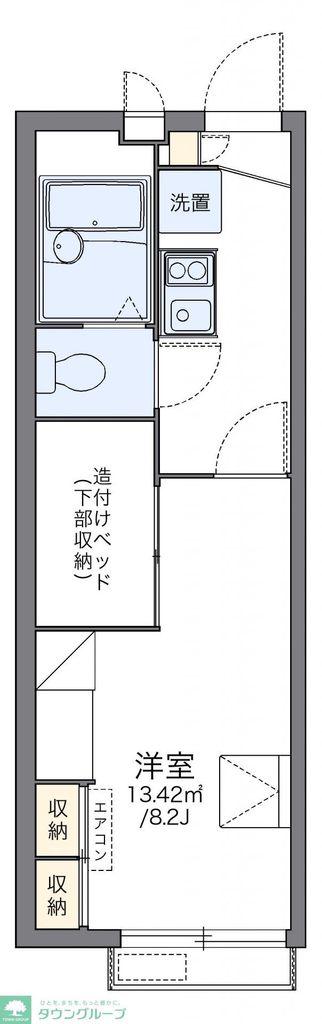 レオパレス武蔵野第3(1K/2階)の間取り写真