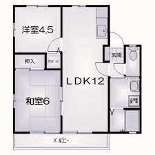 レトア三軒屋(2LDK/2階)の間取り写真