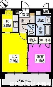 パインヒルズ志免(1LDK/2階)の間取り写真