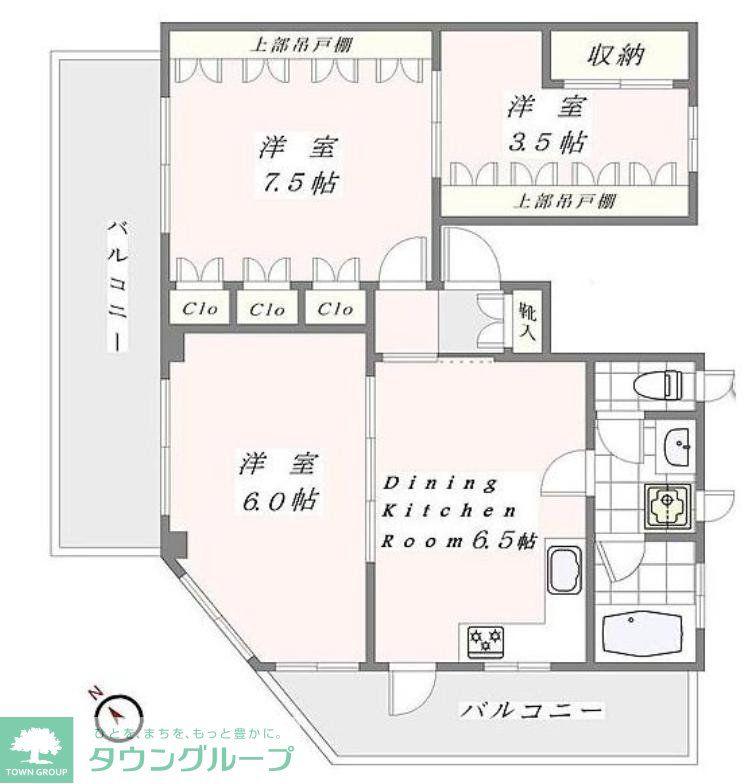 BOASORTE本駒込(3DK/5階)の間取り写真