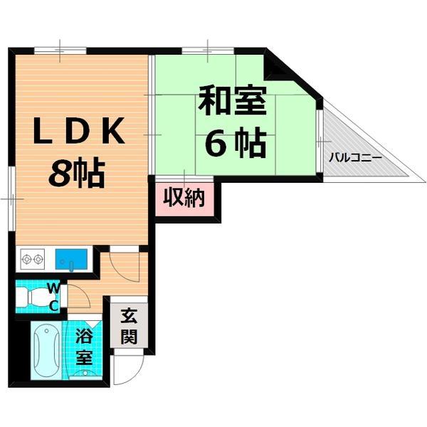 レジデンス野江(1LDK/5階)の間取り写真