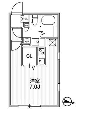 QUADOR中野(ワンルーム/3階)の間取り写真