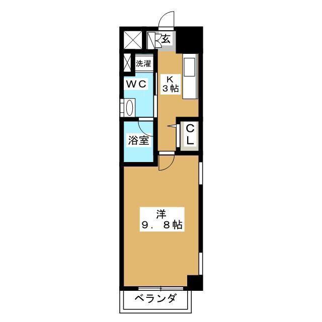 ジョイシティ蔵前(1K/2階)の間取り写真