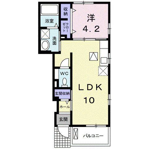 スザンヌ ラングランA(1LDK/1階)の間取り写真