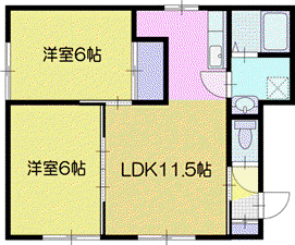 千寿 木の城(2LDK/2階)の間取り写真