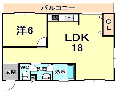 親和マンション(1LDK/3階)の間取り写真