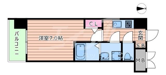 S-RESIDENCE大阪同心(1K/8階)の間取り写真