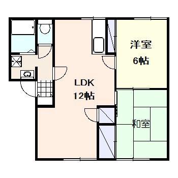 サンモール原田A(2LDK/1階)の間取り写真