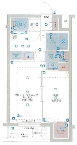 GENOVIA東向島SKYGARDEN(1LDK/2階)の間取り写真
