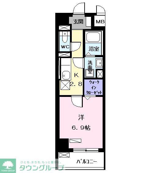 カランコエ川並(1K/5階)の間取り写真