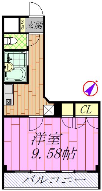 クレオ舞浜B(1K/2階)の間取り写真