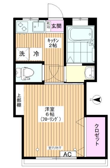 秋田マンション(1K/1階)の間取り写真
