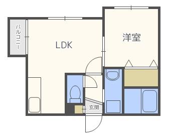 グランディール南郷13(1LDK/3階)の間取り写真