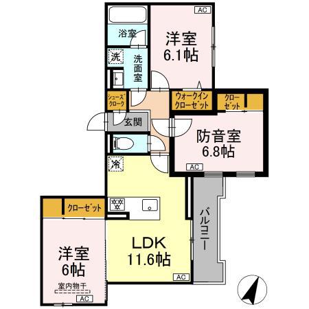 ＪＲ南武線 武蔵中原駅 徒歩19分 3階建 新築(3LDK/2階)の間取り写真