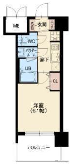 プレサンス神崎川ファインブレス(1K/6階)の間取り写真