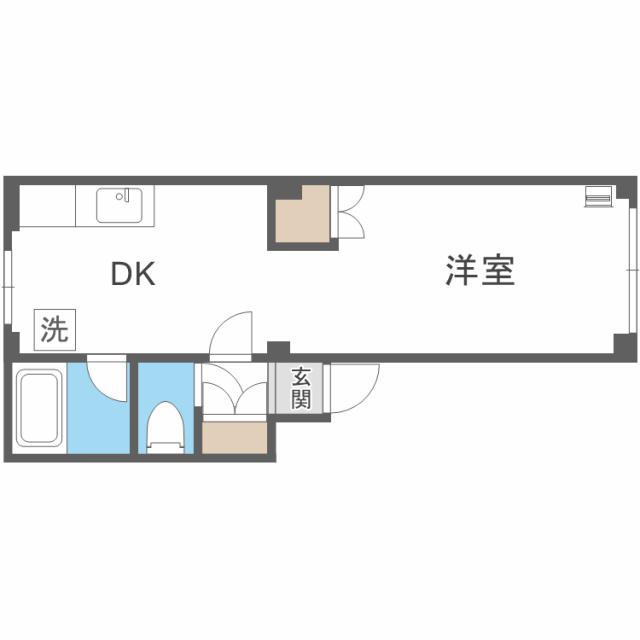 アーヴァンTOMO(1DK/2階)の間取り写真