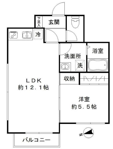 DELCCS下北沢 デルックスシモキタザワ(1LDK/4階)の間取り写真
