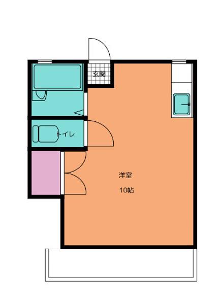 ルミエール橘(ワンルーム/2階)の間取り写真