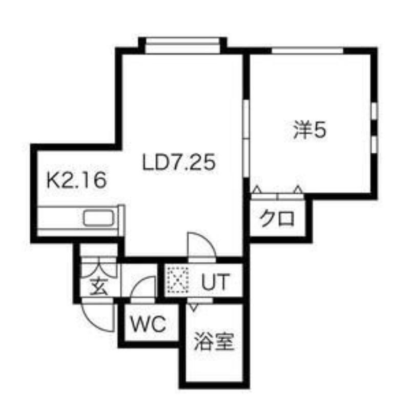 アルキオーネ平和通(1LDK/2階)の間取り写真