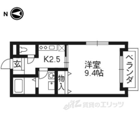 ベルリード下立売(1K/1階)の間取り写真