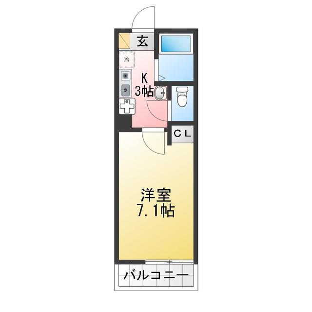 グランルーチェ金沢八景(1K/3階)の間取り写真
