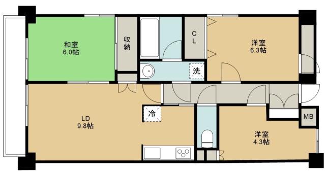 ファインドエル2新宿(2SLDK/3階)の間取り写真