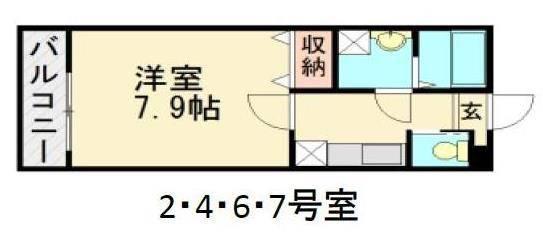 ライラック町田(1K/2階)の間取り写真