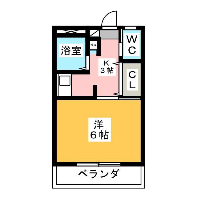 イースタンハイツ(1K/1階)の間取り写真