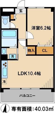 ブラウニーココ(1LDK/3階)の間取り写真