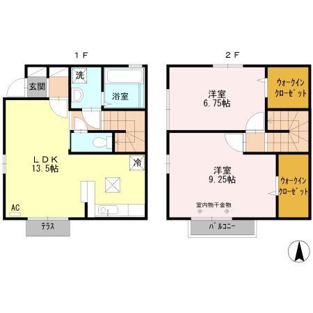 WITNANA(2LDK/1階)の間取り写真