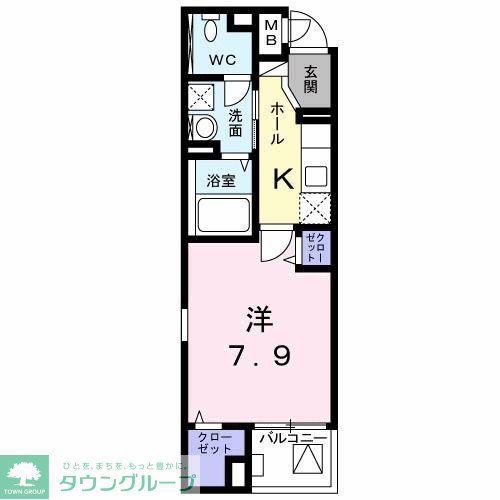 リヴェール(1K/4階)の間取り写真