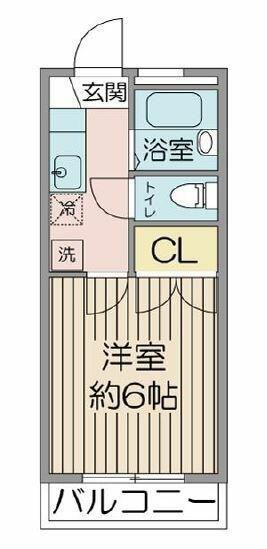ヴィエント高輪(1K/2階)の間取り写真