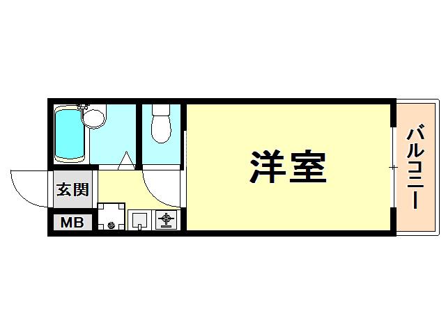 エルジャン夙川(1K/1階)の間取り写真