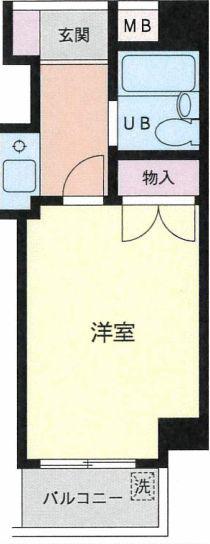 ベルコーポ相模が丘(1K/2階)の間取り写真