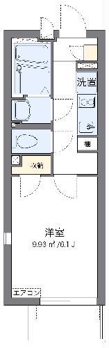 クレイノグレイス(1K/2階)の間取り写真