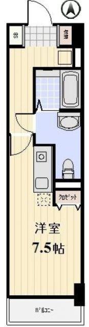 フレグランス川崎(ワンルーム/7階)の間取り写真