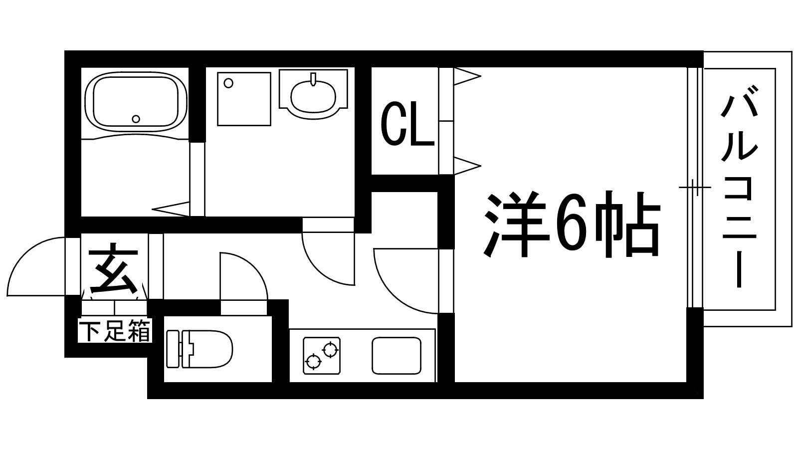 プレミール石橋(1K/1階)の間取り写真