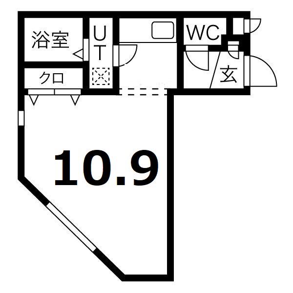 エヴァンスコート南1条(1K/4階)の間取り写真