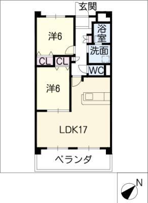 パークサイド(2LDK/3階)の間取り写真