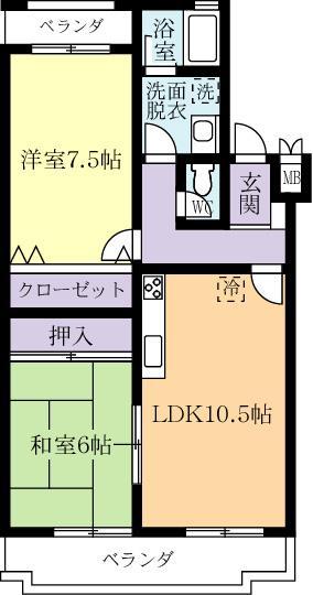 つくばエクスプレス つくば駅 バス乗車時間：15分 最寄りバス停で下車 徒歩10分 3階建 築26年(2LDK/2階)の間取り写真
