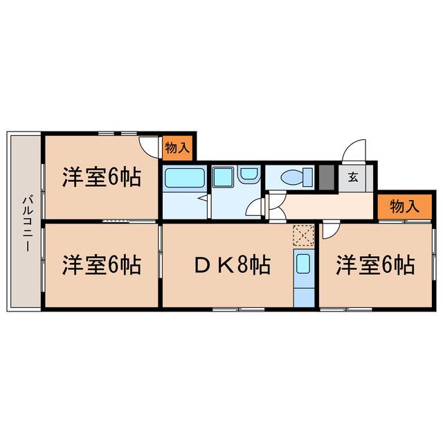ナカハイツ瀬古(3DK/1階)の間取り写真