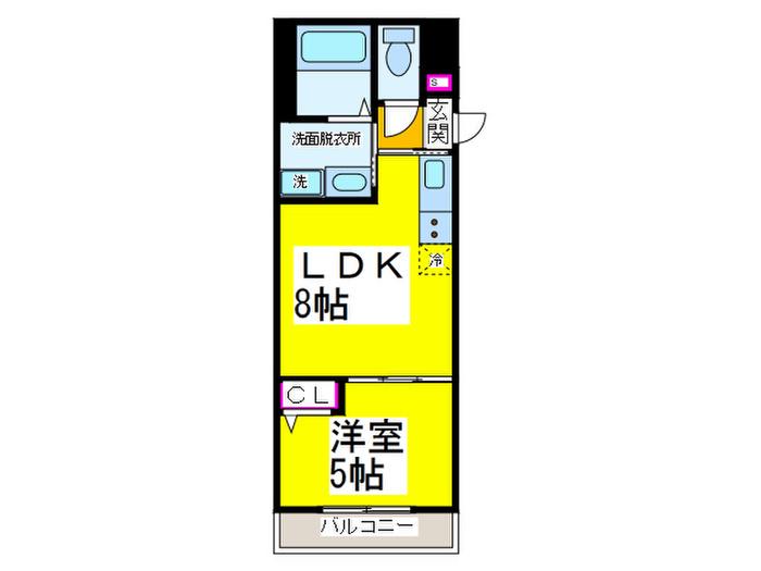 ボナール・ディアコート(1LDK/2階)の間取り写真