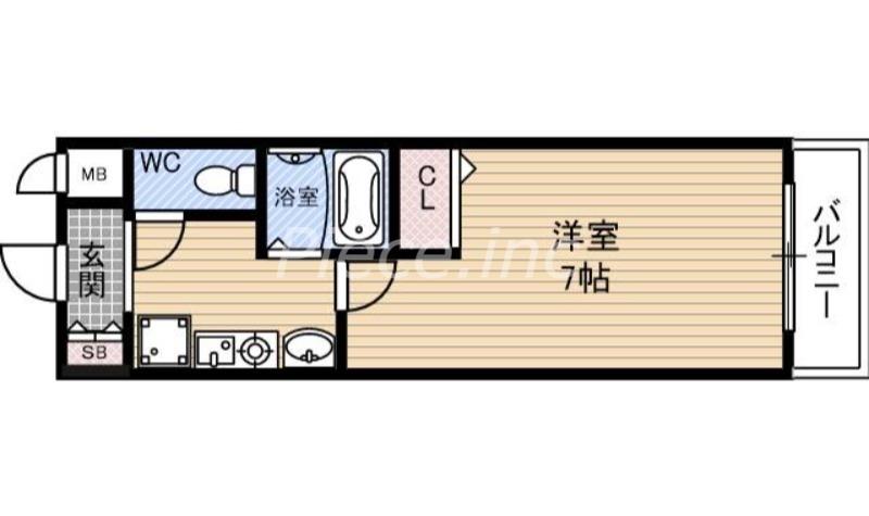 クリエイト21アテンドル梅田(1K/6階)の間取り写真
