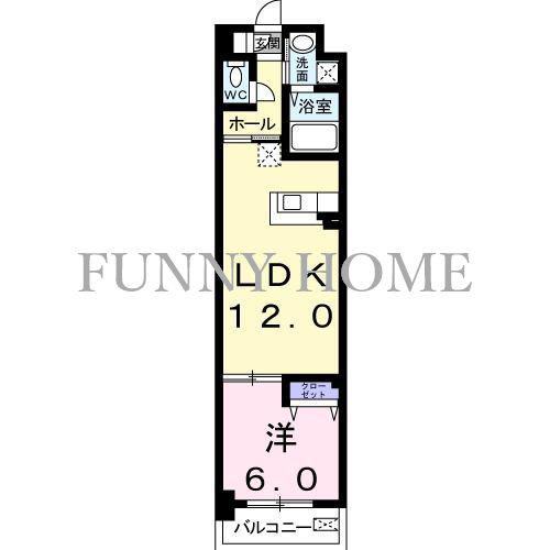ヴィラージュ経堂(1LDK/1階)の間取り写真