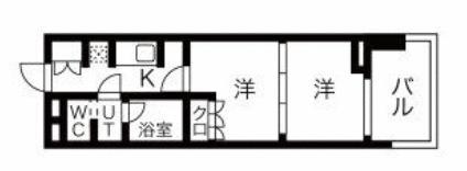 NSパークレジデンス新宿御苑(2K/11階)の間取り写真
