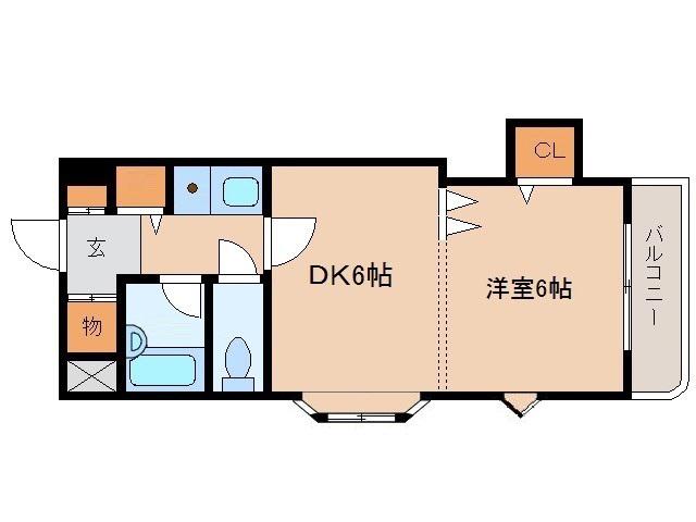 グランメール北島(1DK/6階)の間取り写真