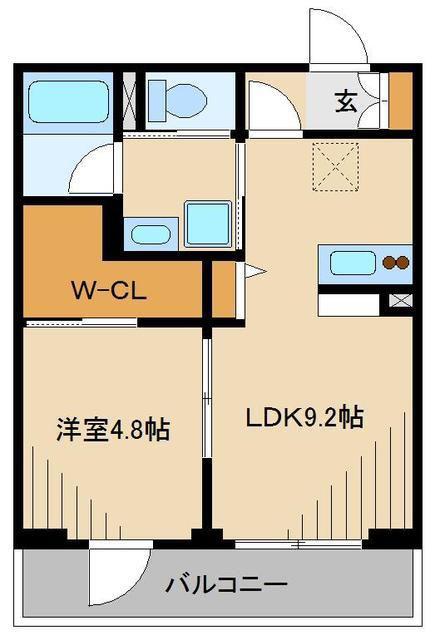 ラ・レコルト(1LDK/1階)の間取り写真