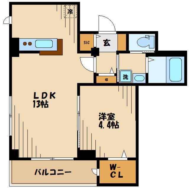 マンショングレース(1LDK/3階)の間取り写真